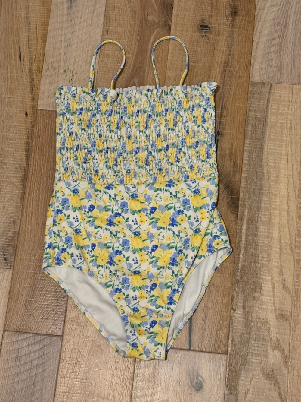 Janie and Jack Yellow Blue Floral One-Piece Swimsuit